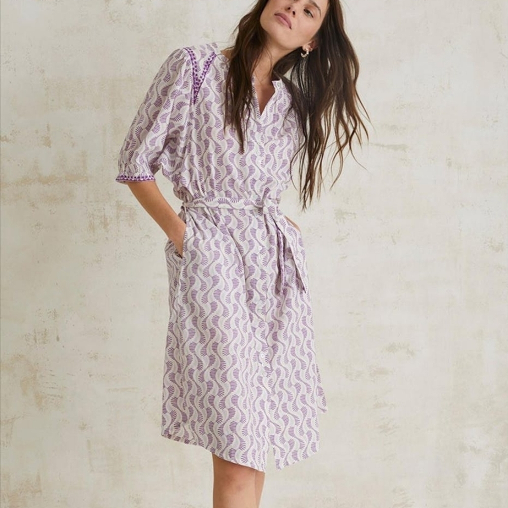 Yerse  abstract print Midi prairie Dress